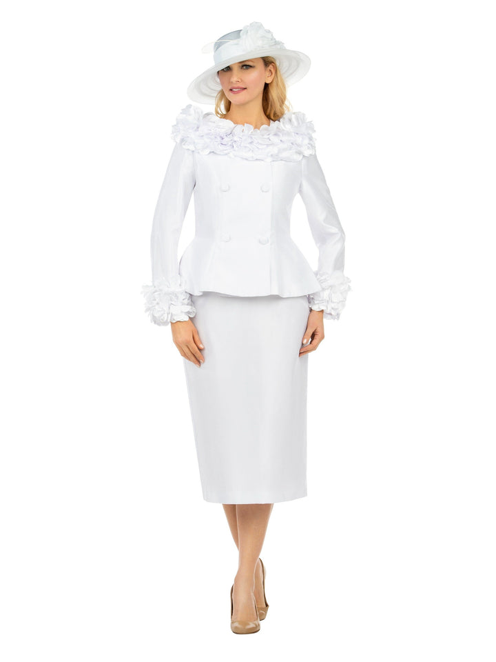 2pc Dbl-brstd Suit w/ Floating Flower Petals-Plus