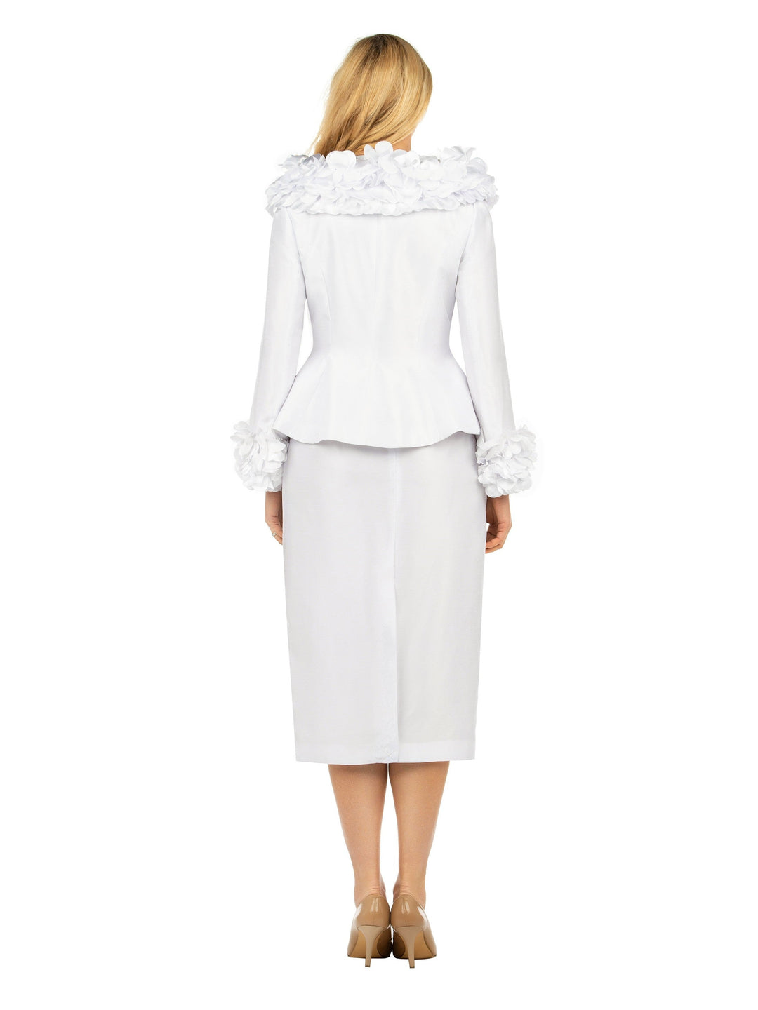 2pc Dbl-brstd Suit w/ Floating Flower Petals-Plus