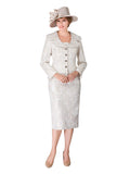 2pc Wide Collar Novelty Skirt Suit - Plus Size
