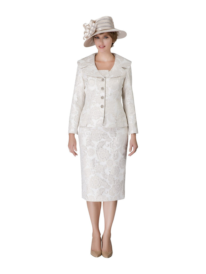 2pc Wide Collar Novelty Skirt Suit