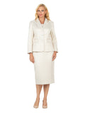 2pc Notch Collar Diamond Pattern Brocade Suit-Plus