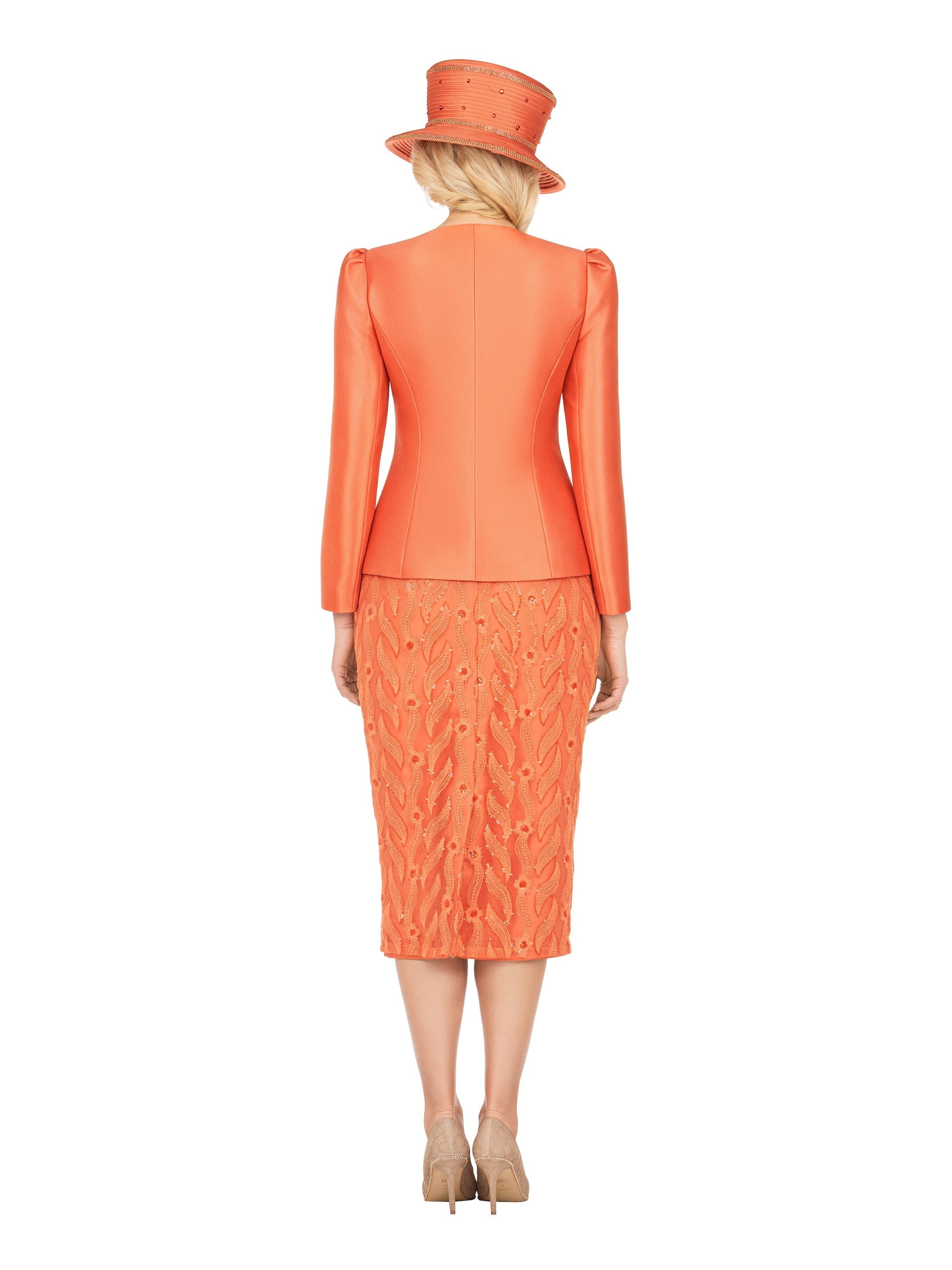 2pc Silky Twill Jkt + Sequined Lace Skirt Suit