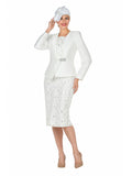 2pc Silky Twill Jkt + Sequined Lace Skirt Suit