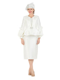 3pc Balloon Slv Peplum Jkt Skirt Suit