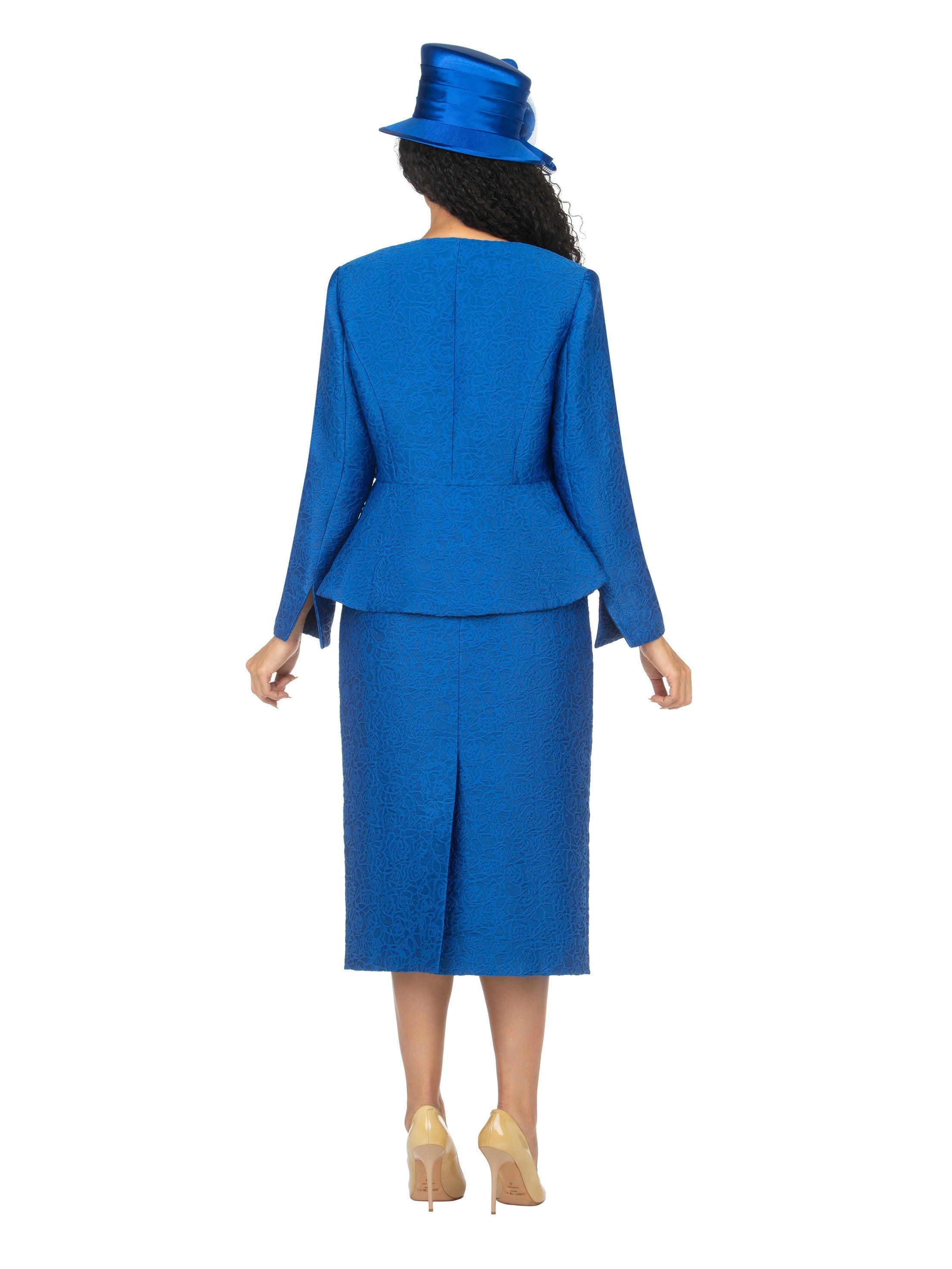 3pc Peplum Brocade Skirt Suit