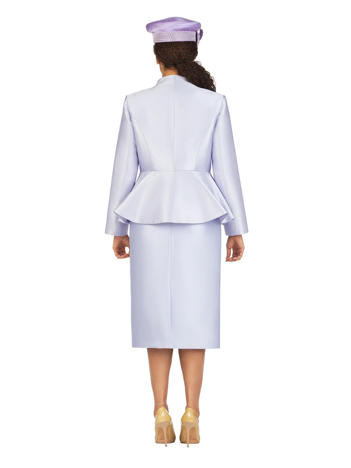 3pc Decorated Peplum Silky Twill Skirt Suit