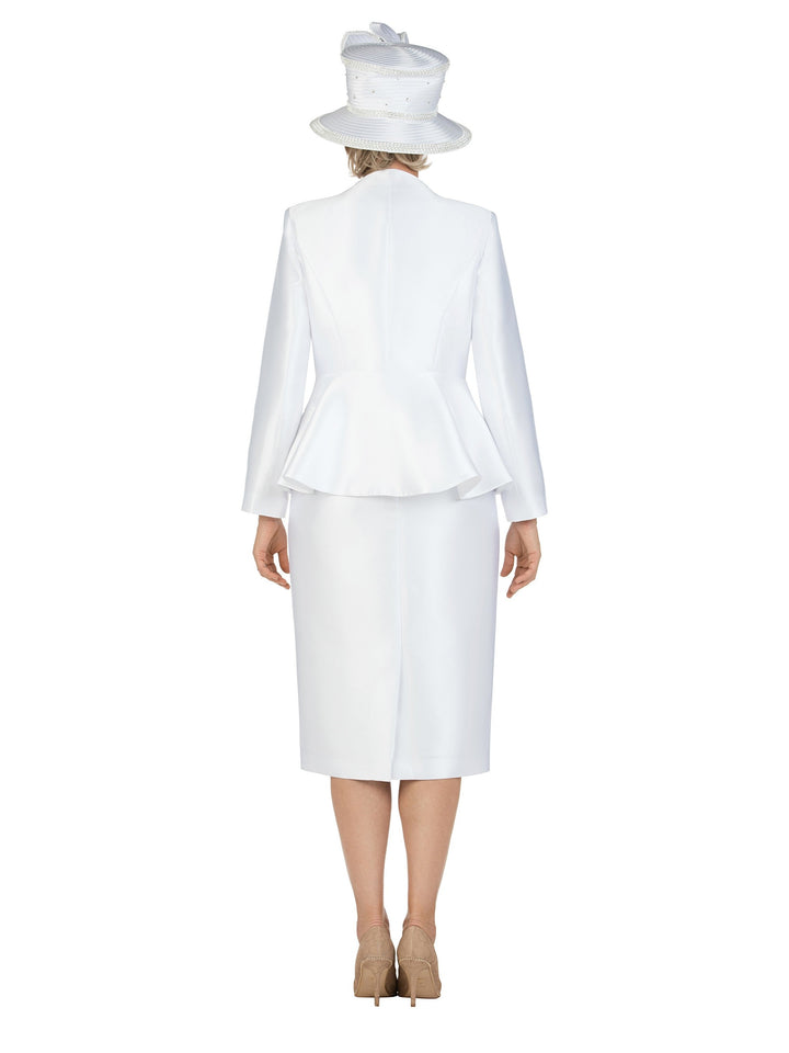 3pc Decorated Peplum Silky Twill Skirt Suit