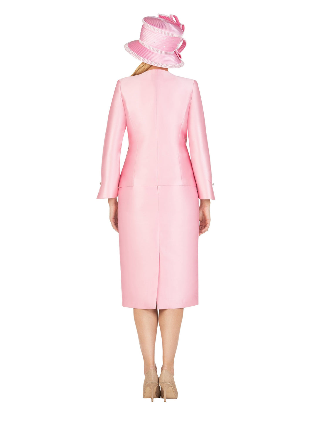 3pc Silky Twill Skt Suit w/ Lux Lace Decor-Plus