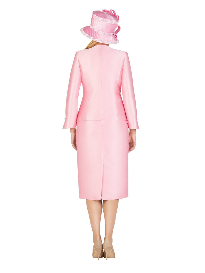 3pc Silky Twill Skt Suit w/ Lux Lace Decor-Plus