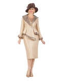 2pc Shawl Collar Uneven Jkt Sweep Skt Suit-Plus