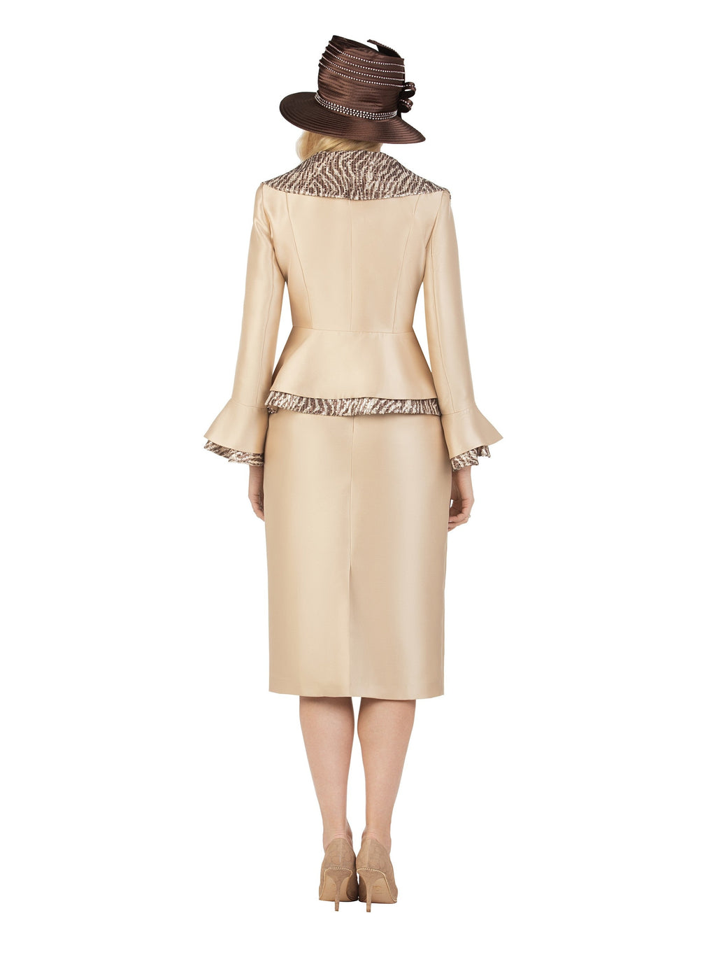 2pc Wide Shawl Collar Uneven Jkt Sweep Skt Suit
