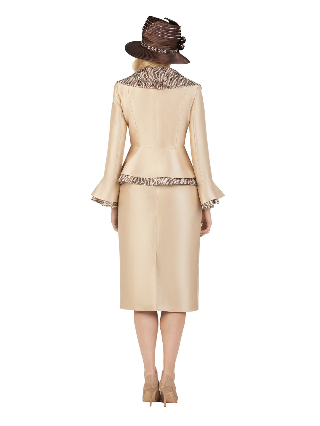 2pc Wide Shawl Collar Uneven Jkt Sweep Skt Suit