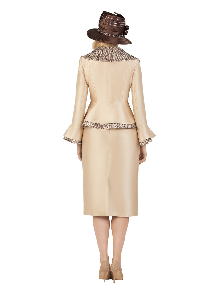 2pc Wide Shawl Collar Uneven Jkt Sweep Skt Suit