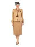 3pc Dotted Textured Lace Combo Skt Suit-Plus