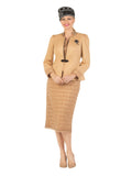 3pc Dotted Textured Lace Combo Skt Suit