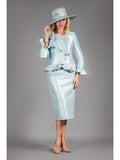 2pc Silky Twl Skt Suit w/ Rfl&Seq Lace