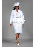 2pc Silky Twl Skt Suit w/ Seq Lace+Faux Pearls