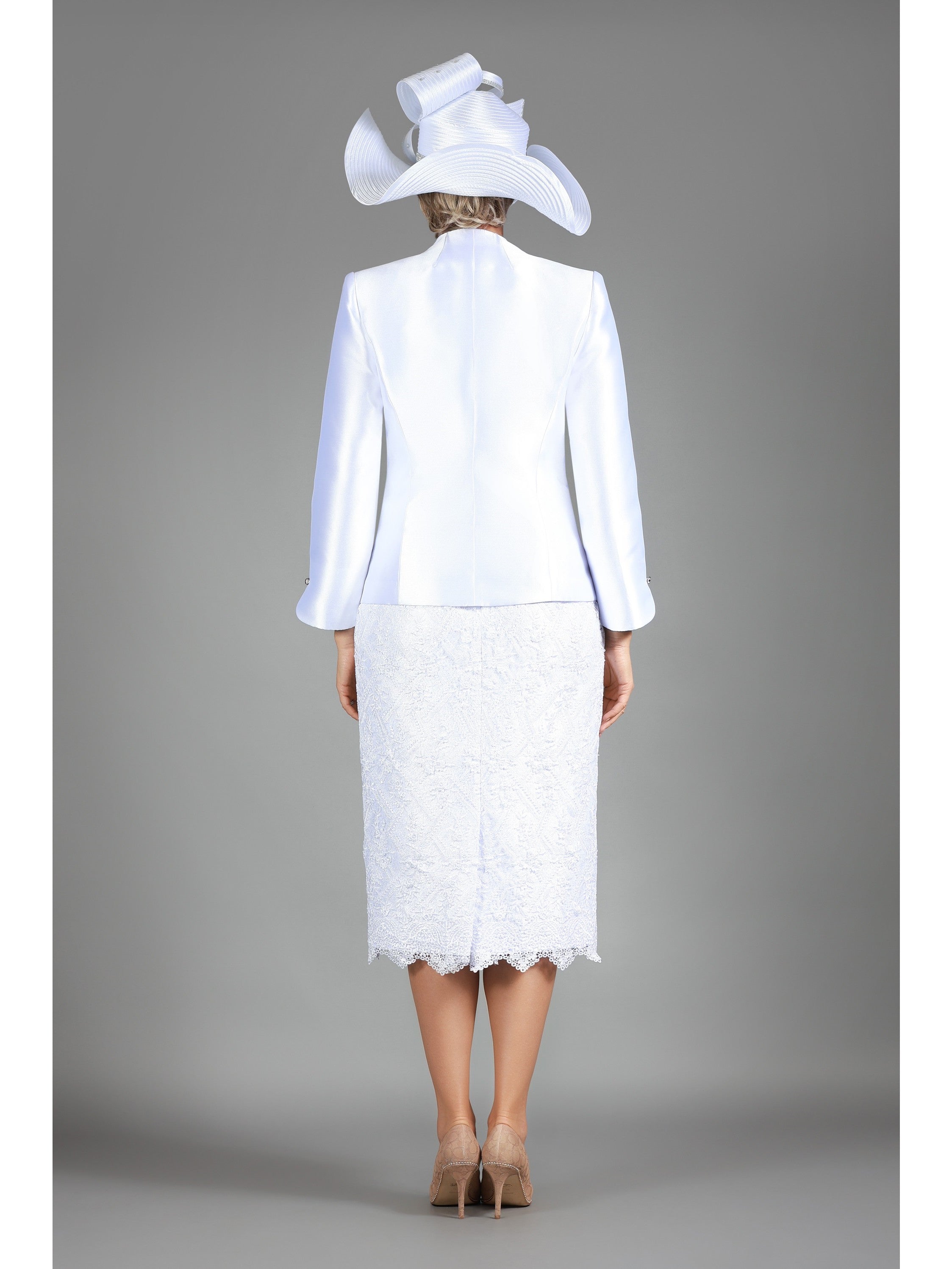 3pc Silky Twill&Lux Lace Combo Skt Suit