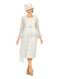 3pc Lace Peplum Skirt Suit with Asymmetric Jkt
