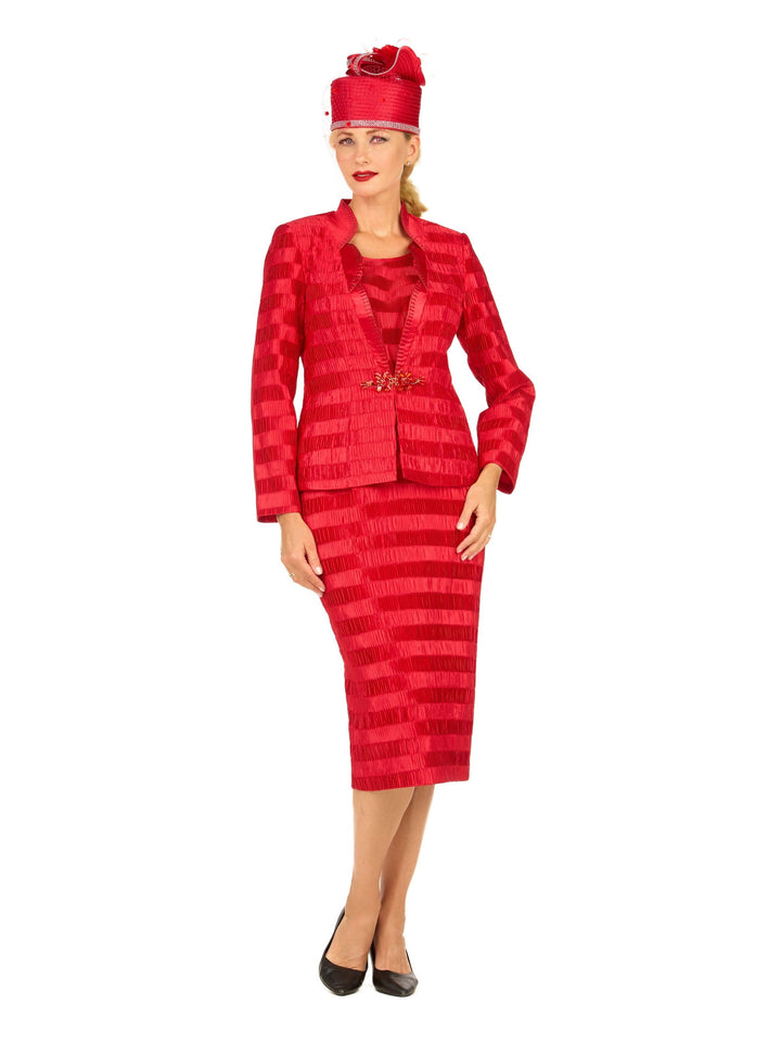 Classic Crinkle Satin 3pc Suit Ensemble-Plus