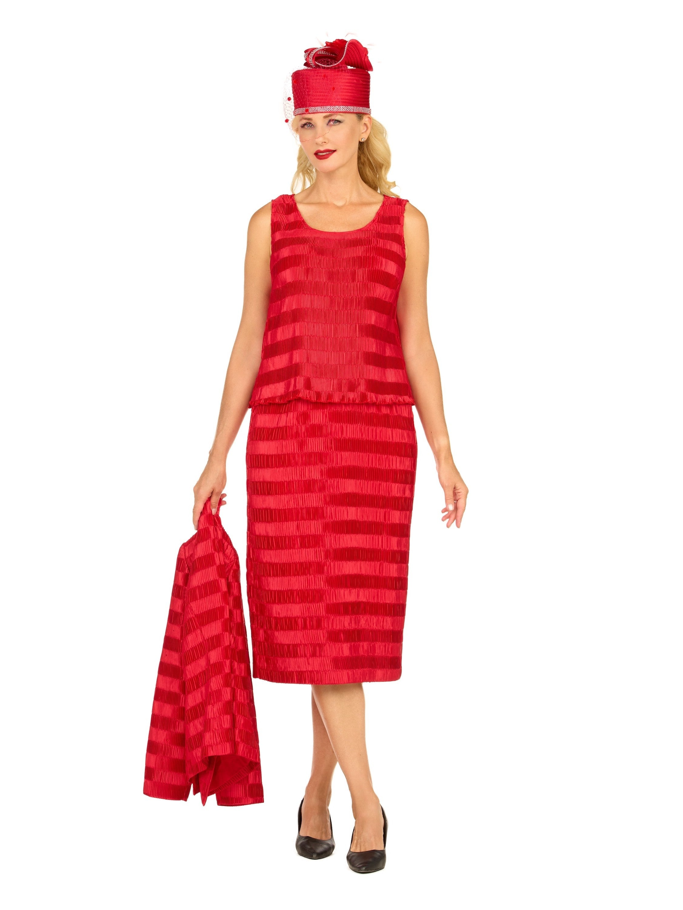 Classic Crinkle Satin 3pc Suit Ensemble-Plus