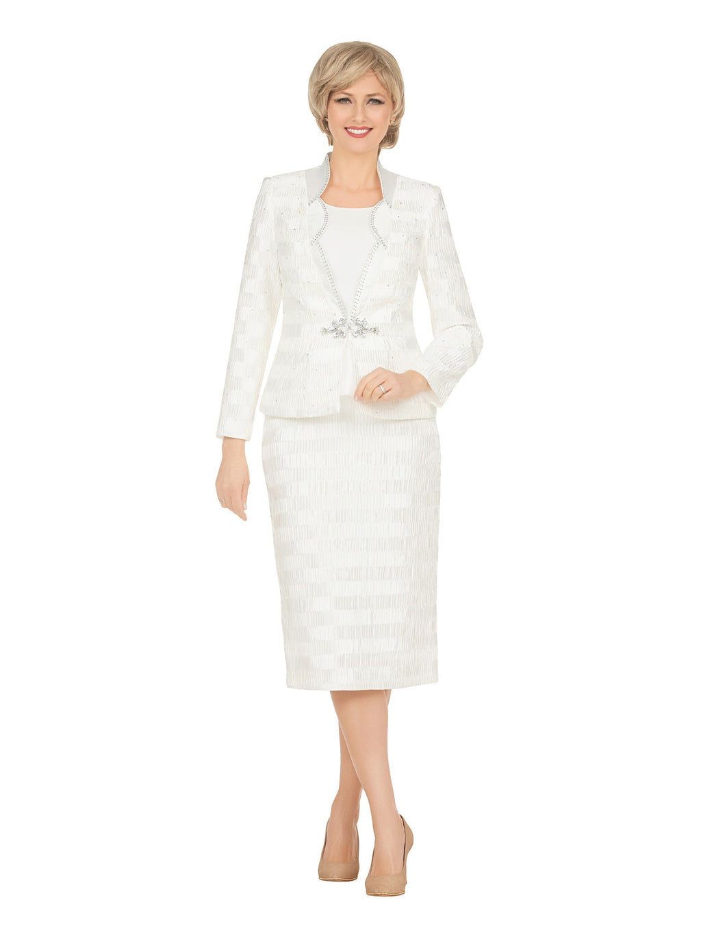 Classic Crinkle Satin 3pc Suit Ensemble