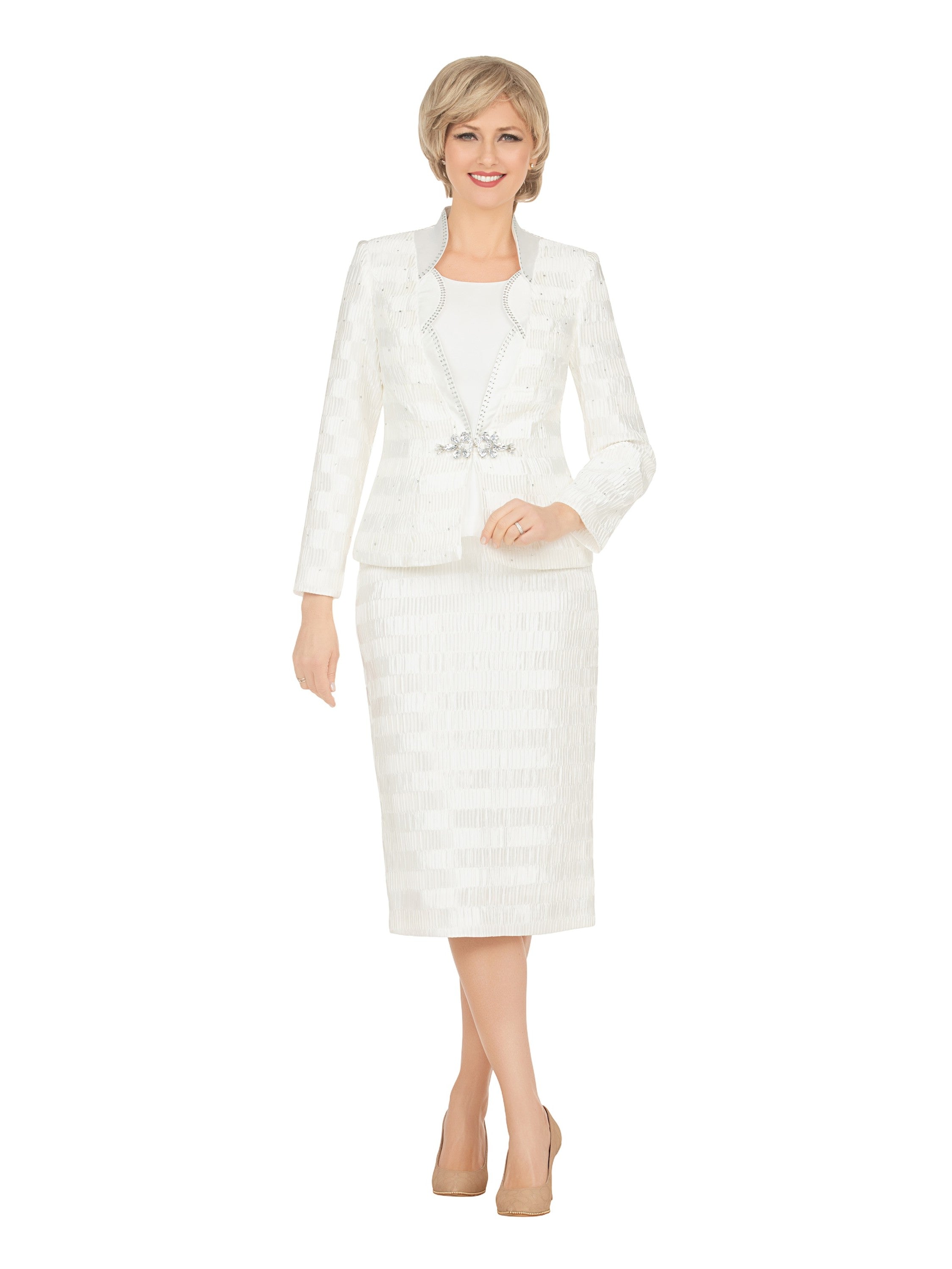 Classic Crinkle Satin 3pc Suit Ensemble