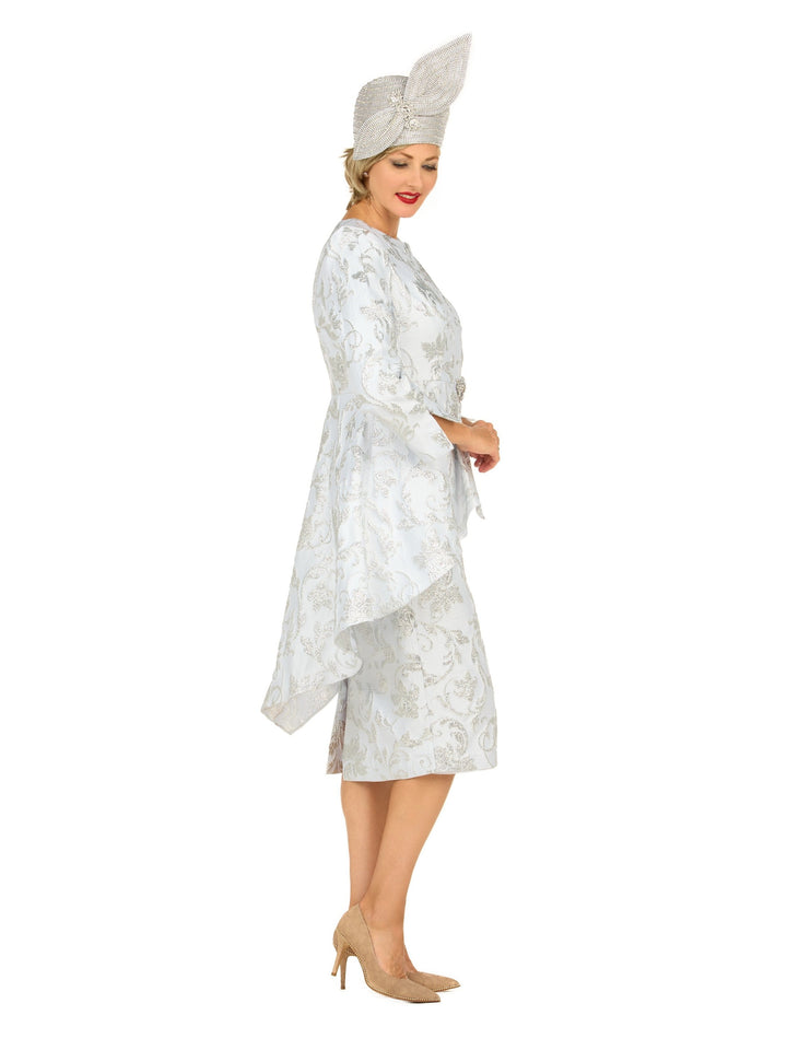 Metallic Brocade 2pc Skt Suit w/ Asymmetrical Jkt