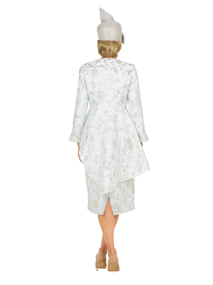 Metallic Brocade 2pc Skt Suit w/ Asymmetrical Jkt