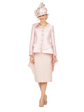 Silky Hi-Lo 2pc Suit w/ Textured Brcd Skirt-Plus