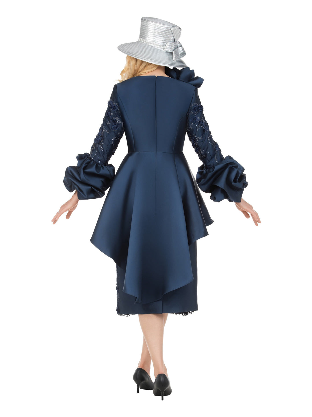 Sculpted Elegance Floral Lace 2pc Skirt Suit-Plus