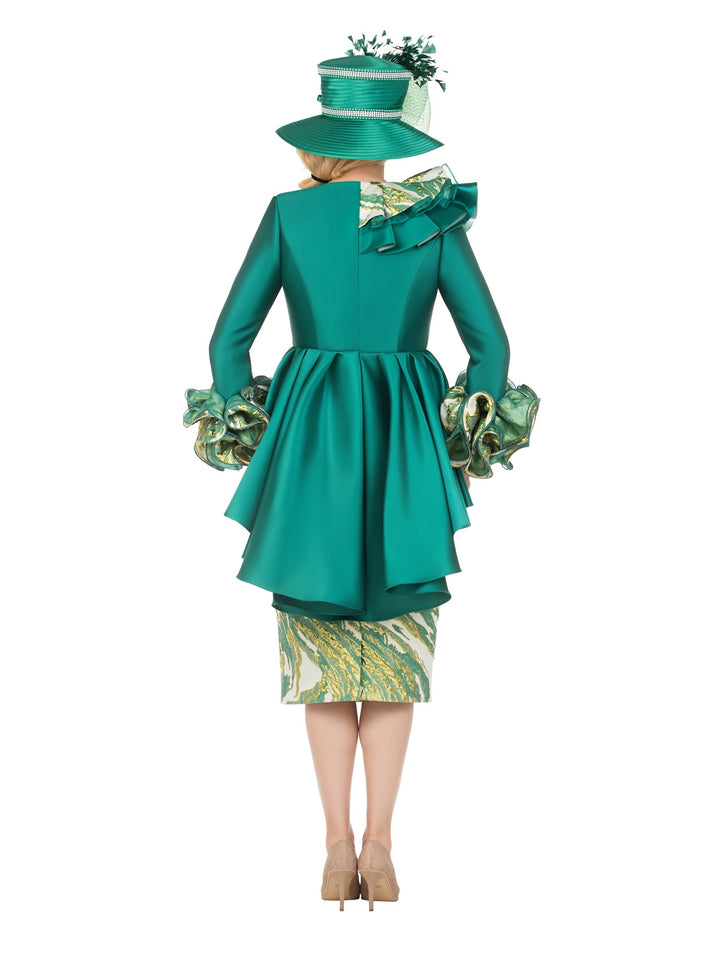 Regal Cascade 3pc Silky Twill&Brocade Skirt Suit