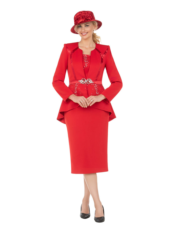 Crystal Elegance 3 Piece Peplum Skirt Suit