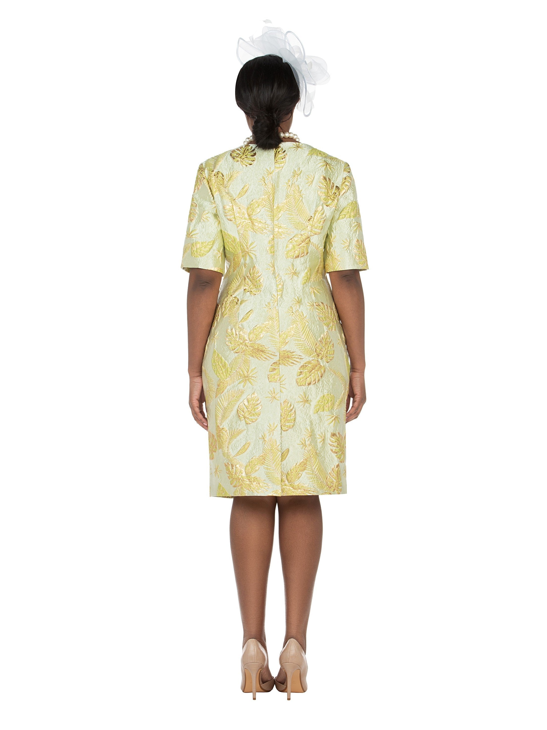 Short Slv Brocade Sheath Dress