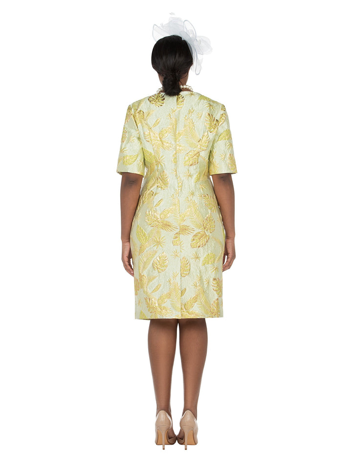 Short Slv Brocade Sheath Dress