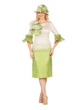 Metallic Brocade Ruffle-Shoulder Sheath Dress