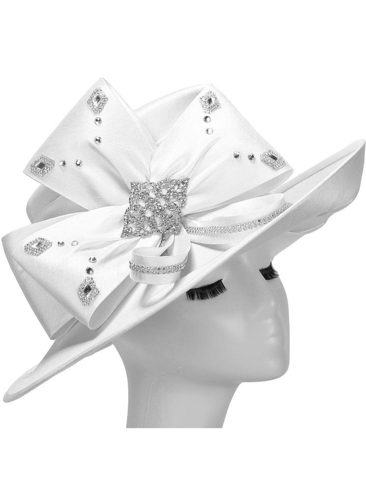 Side Flipped Med Brim Hat w/ Ovsz Flwr and Stones