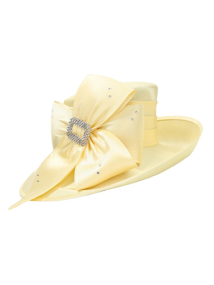 Side-flipped Medium Brim Hat w/ Flower Ribbon