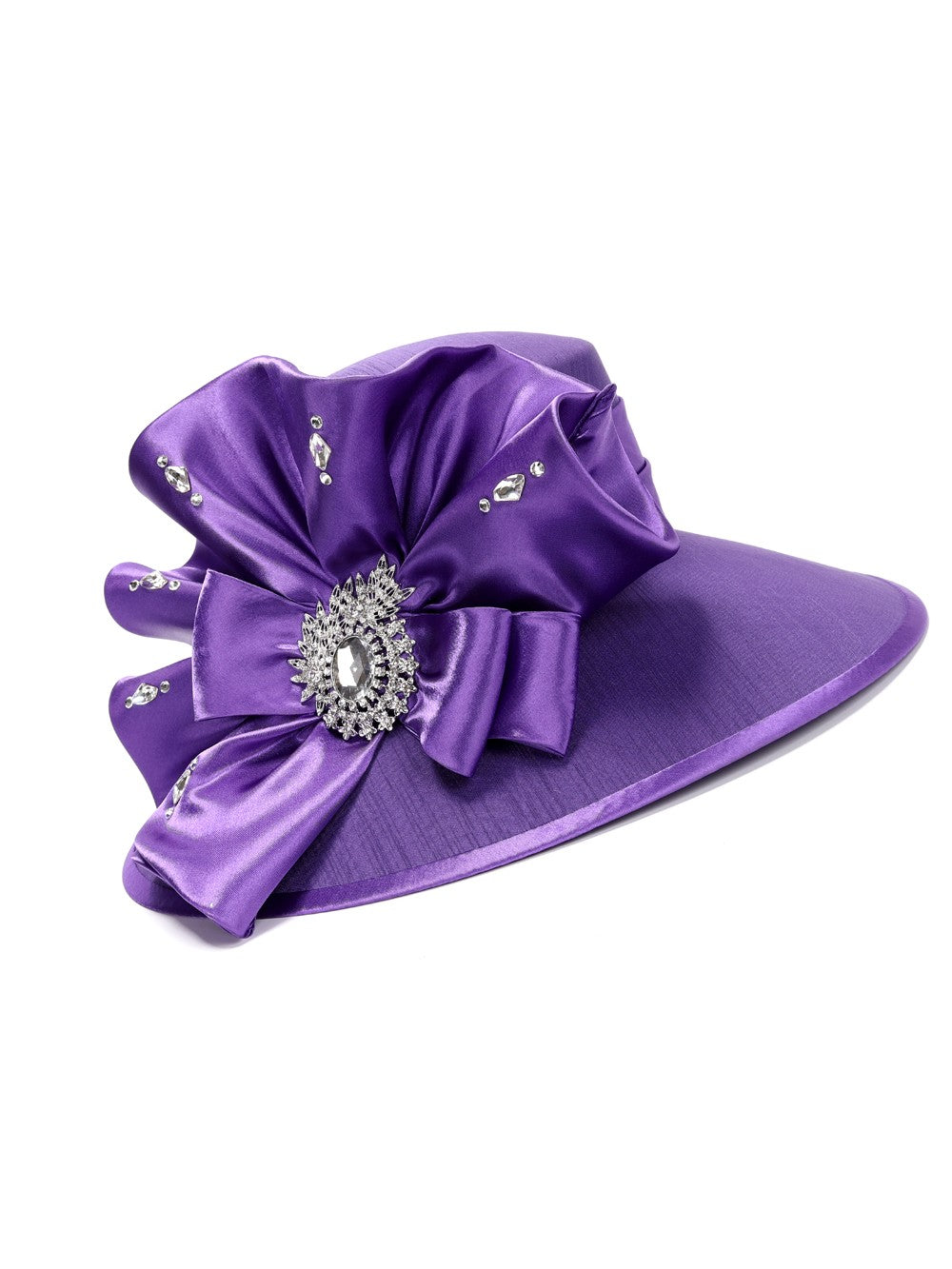 Oversized Embellished Flower Medium Brim Hat