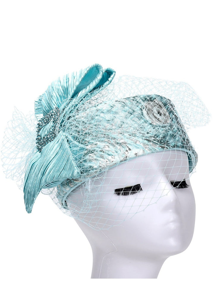 Brocade Pill Box w/ Bow & Veil