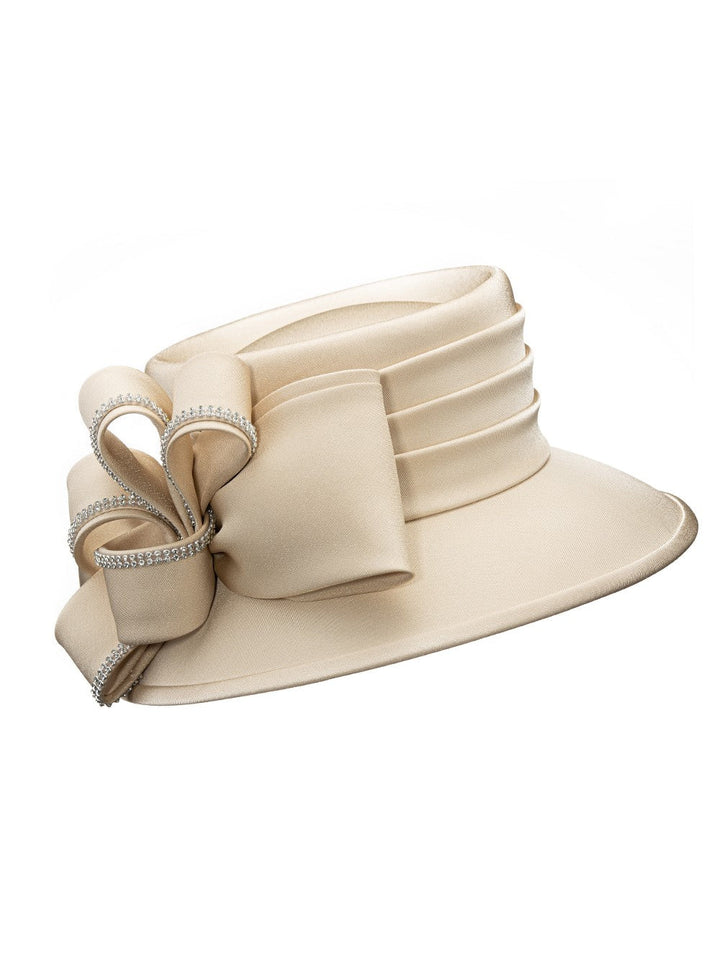 Medium Brim Hat w/ Oversized Flower Ribbon