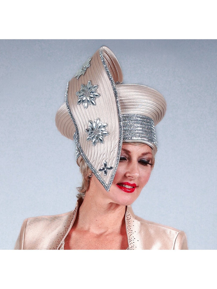 Heavily Rhinestone Embellished Pillbox Hat