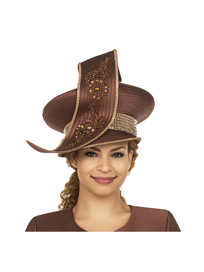 Oversize Pillbox Hat w/ Embroidery, Beads&Stones