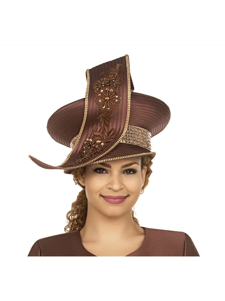 Oversize Pillbox Hat w/ Embroidery, Beads&Stones