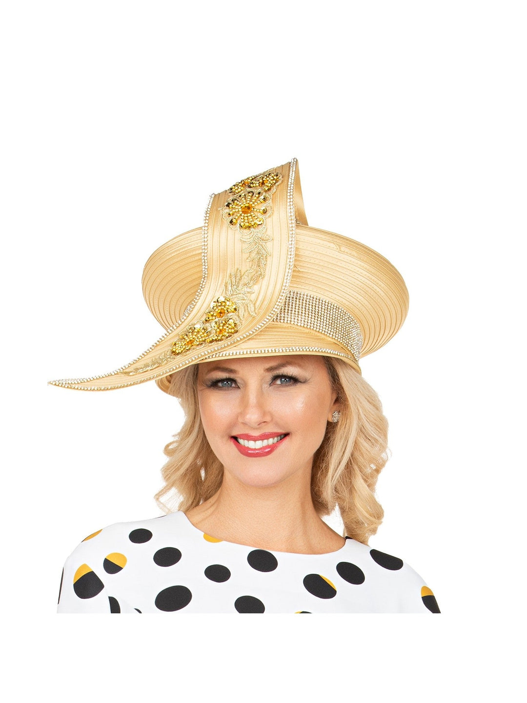 Oversize Pillbox Hat w/ Embroidery, Beads&Stones