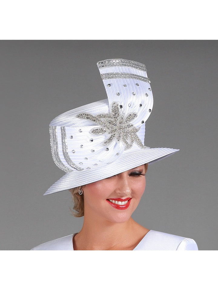 Med Brim Ribbon Hat w/ Ovsz Stoned Bow