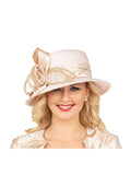 Peach Gold Brocade Medium Brim Hat