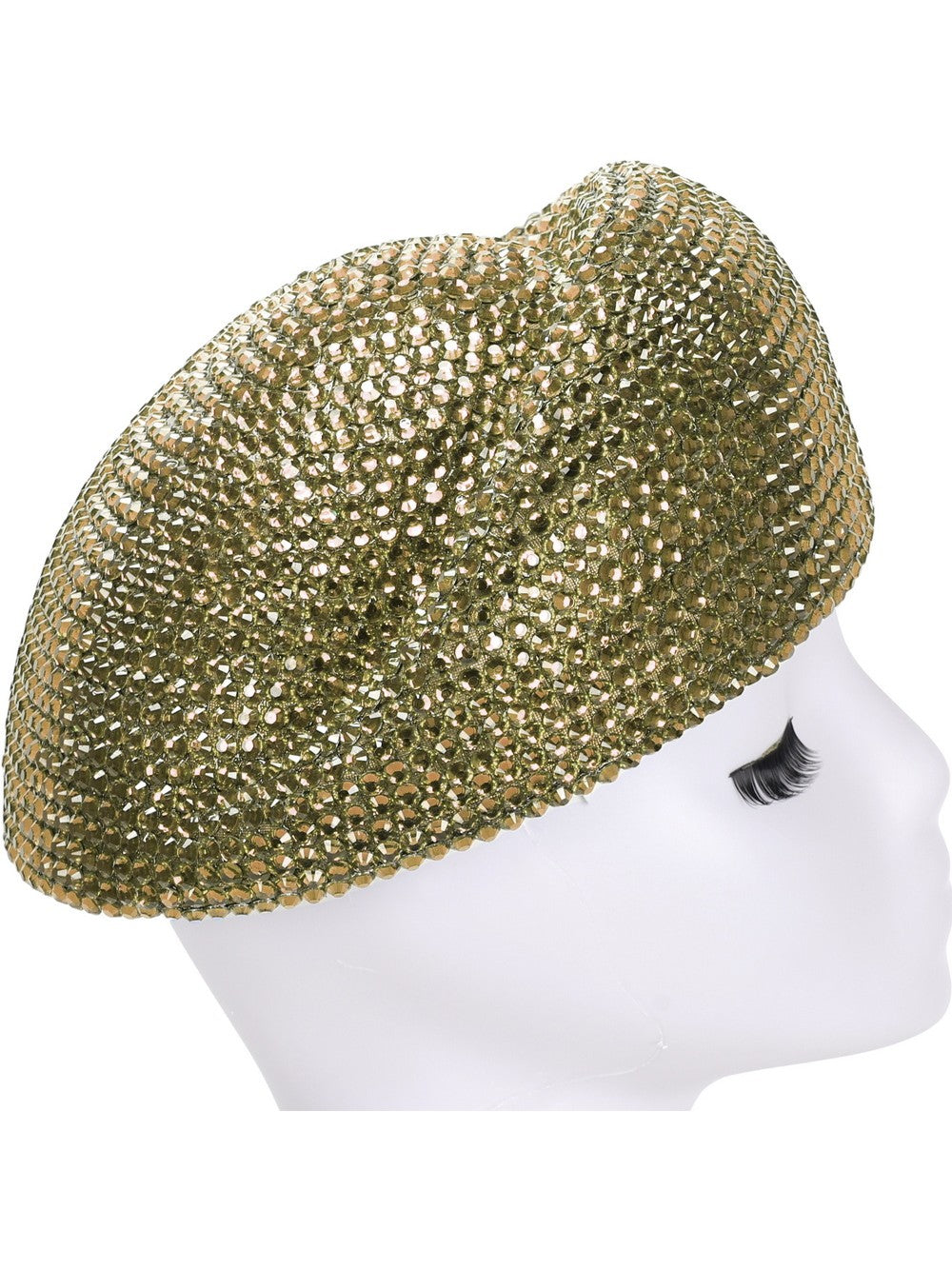 METALLIC STONED BERET HAT