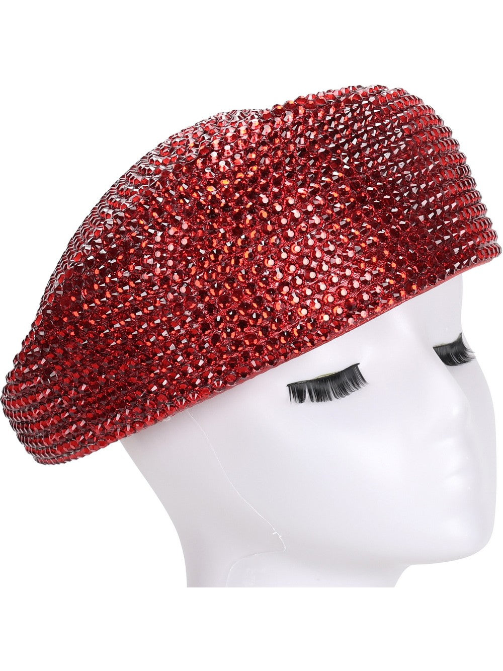 METALLIC STONED BERET HAT
