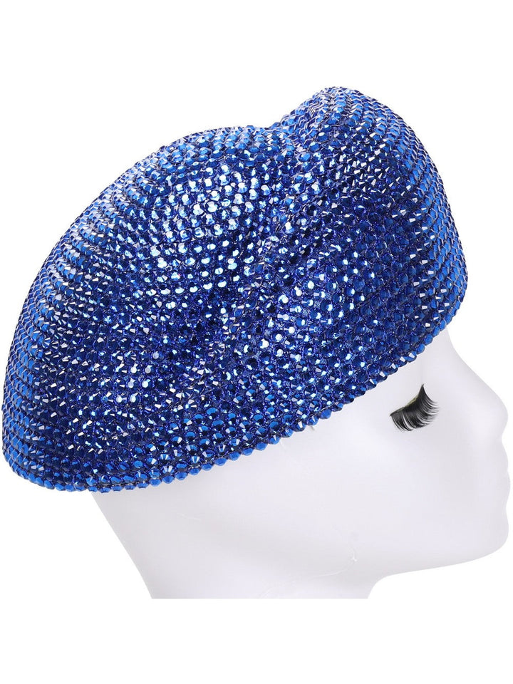 METALLIC STONED BERET HAT